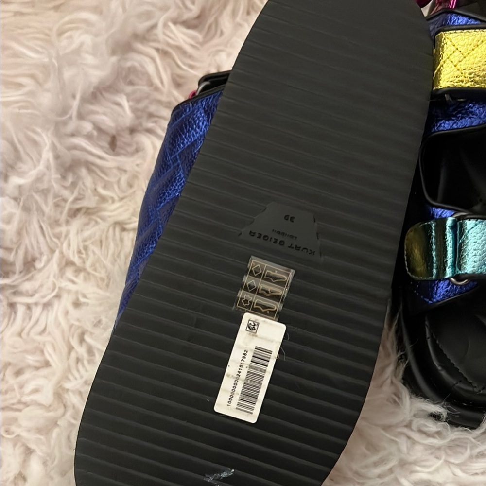 Kurt Geiger Gold and Blue Sandals Sporty Style - Picture 7 of 14